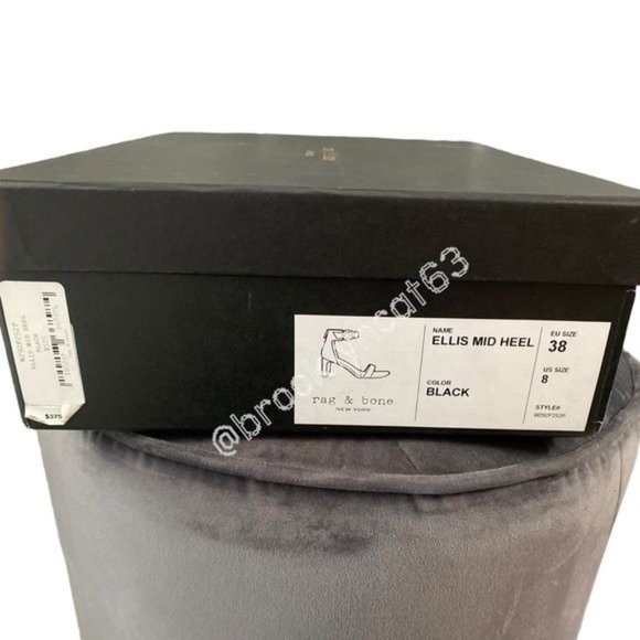 Rag & Bone Ellis Sandals Heels Leather Suede Black 8 - Picture 4 of 16